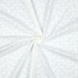Broderie - 2 sided Border - Flowers - Off  White 56001