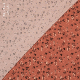 Fibremood - Viscose Crepe - Hortence - Classic Flowers - Pink Brown