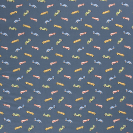 Tricot Print - Cars - Jeansblauw