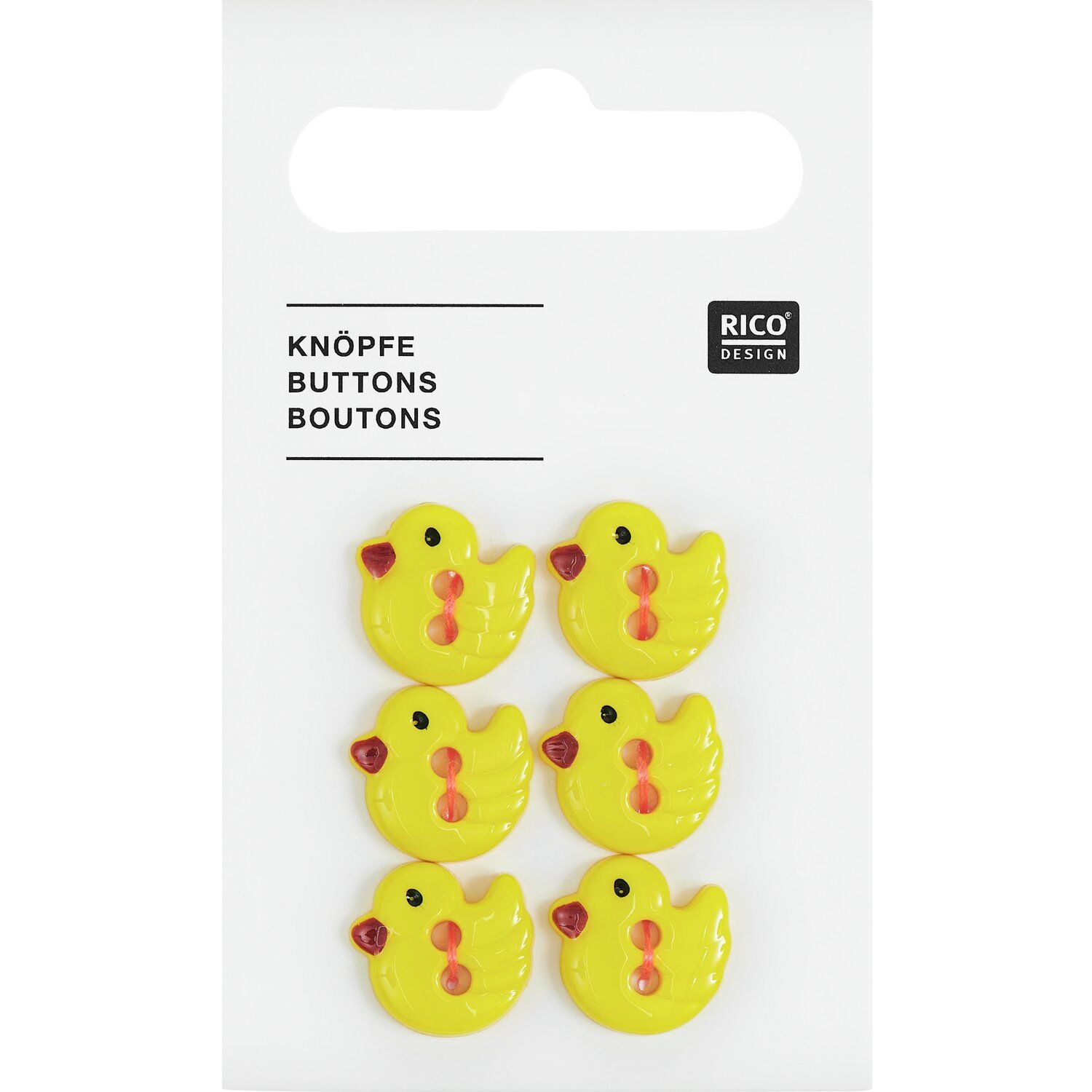Rico Design - Buttons - Ducks -  Yellow
