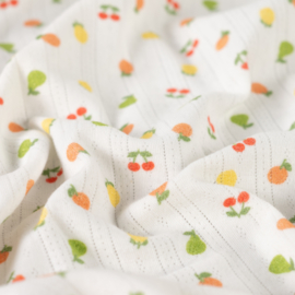 Jersey Ajour de Luxe - Fruits  - Off White