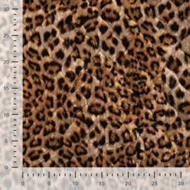 Quilt Velvet Fluweel - Leopard  - Brown Black