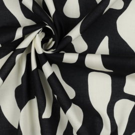 Cotton Voile Abstract - Black