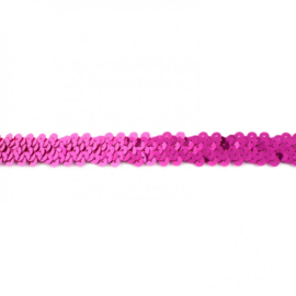 Pailettenband rekbaar | Donker Fuchsia