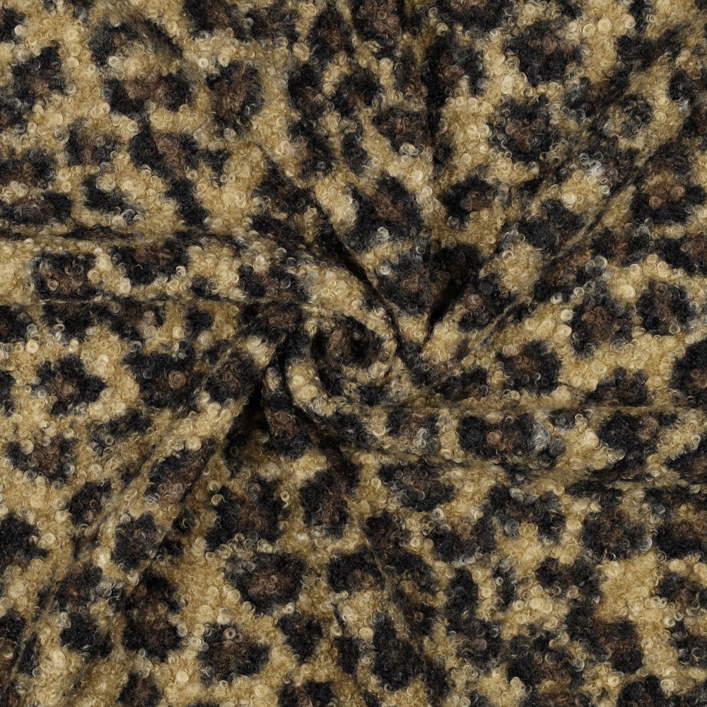 Verhees Textiles - Boucle  - Leopard Print   - Brown