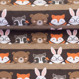 Swafing Tricot Jersey  - Gary - Animals  - Brown