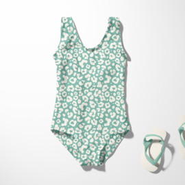 Swimwear Jersey   - UPF 50 - Leopard Mint