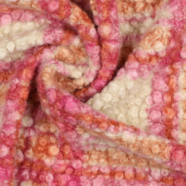 Boucle Check - Pink Ecru