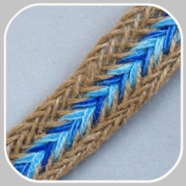 gevlochten band blauw/ 3 cm breed