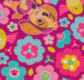 Swafing Tricot - Paw Patrol - Flowers  Pink