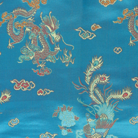 Satijn - Dragon Brocade - Turquoise