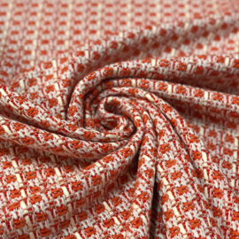 Deadstock  - Tweed - Orange with Lurex thread
