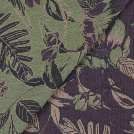 Verhees Textiles - Double Gauze - Double Sided -  Jacquard Flowers - Purple