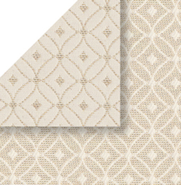 Jacquard Premium Metallic - Ice Cube Graphic - Beige