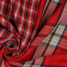 Verhees Textiles - Double Gauze Checks - Double Sided -  Red Combo