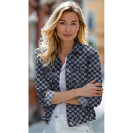 Denim Jacquard - Checks  - Indigo