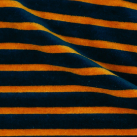 Nicky Velours - Stripes - Navy Cognac