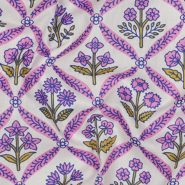 Katoen  Print - Handcrafted  Block Printed - Lilac