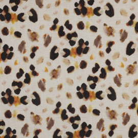 Verhees Textiles -Linnen Viscose Crepe - Animal Skin  - Ecru