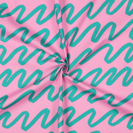 Nerida Hansen - Fine Poplin  - Making Waves   - Pink