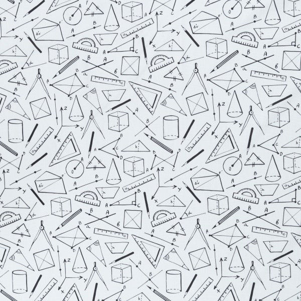 Katoen Print | Swafing -  Math - White