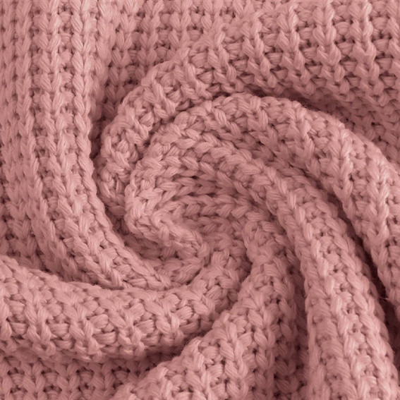 Cotton Knitted Cable  Old Rose