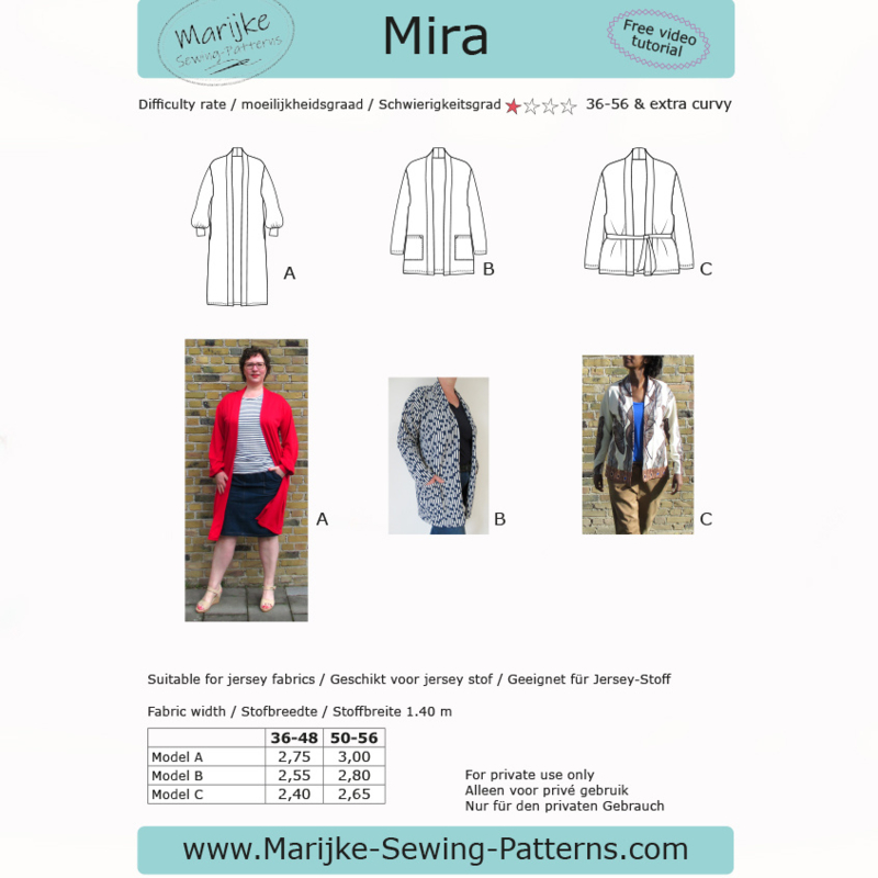 Marijke Sewing Patterns - Mira - Maat 36-56