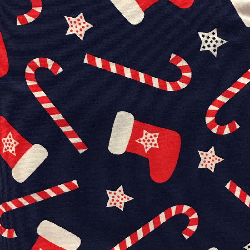 Tricot Print Swafing | Kerstsok - Navy
