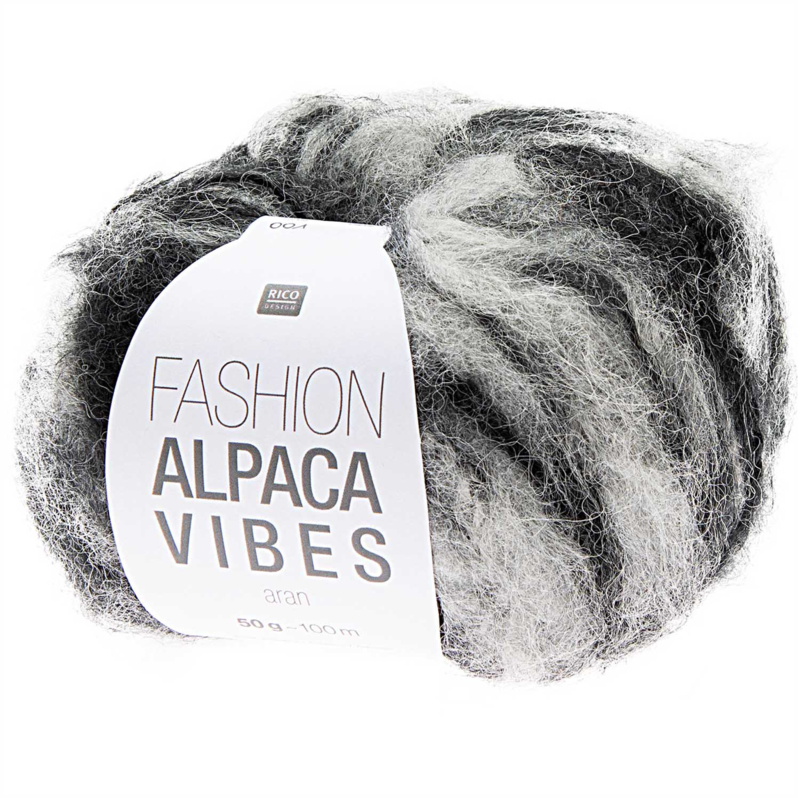 Fashion Alpaca Vibes Aran | Black - White