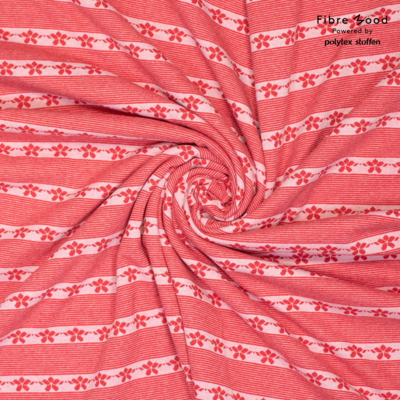 Fibermood - Knit - Gebreid - Jaquard Flowers - Red - Jules/Thea