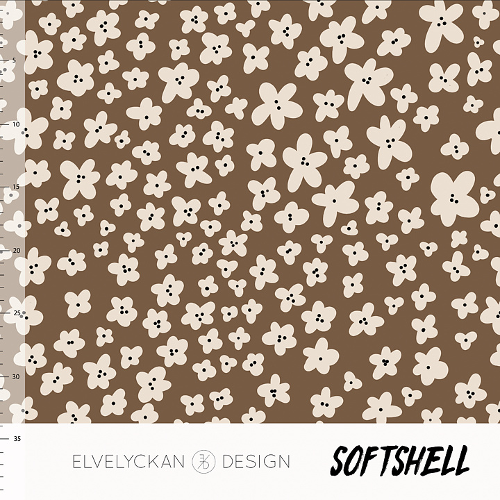 Elvelyckan design | Soft Shell  | Mini Flowers - Nutmeg