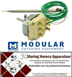 VE355375143 -Thermostaat t.max. 110°C instelbereik 32-110°C 3-polig 3NO 16A voeler ø 6mm voeler L 138mm Modular