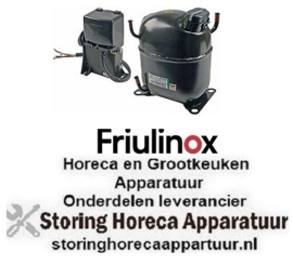 366605174 -compressor koelmiddel R404A type 1 1/4HP cilinderinhoud 26,1cm³ CSR 220-240V H 276mm 2366W friulinox