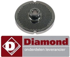 124F2219/2 - Gatenschijf RVS gat ø 2mm voor vleesmolen DIAMOND TS22