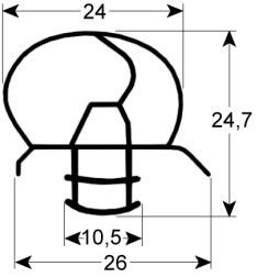 469902293 -Koeldeurrubber profiel 9996 B 700mm L 1760mm steekmaat FRENOX