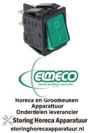 213301003 - Wipschakelaar groen 2NO 250V 16A verlicht 0-I voor Granita machine ELMECO