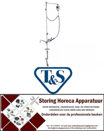 111594016 - Voorspoeldouche met eengatsmengkraan keramisch bovendeel 1/2" 90° met zwenkpijp T&S