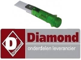 517C5410-00 - Signaallamp ø 9mm 230V groen aansluiting vlaksteker 6,3mm DIAMOND