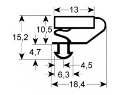 942901067 - Koeldeurrubber B 656mm L 767mm steekmaat AFINOX