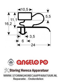 065900016 - Koeldeurrubber steekmaat B 650mm L 1550mm 1/2 deur  ANGELO-PO