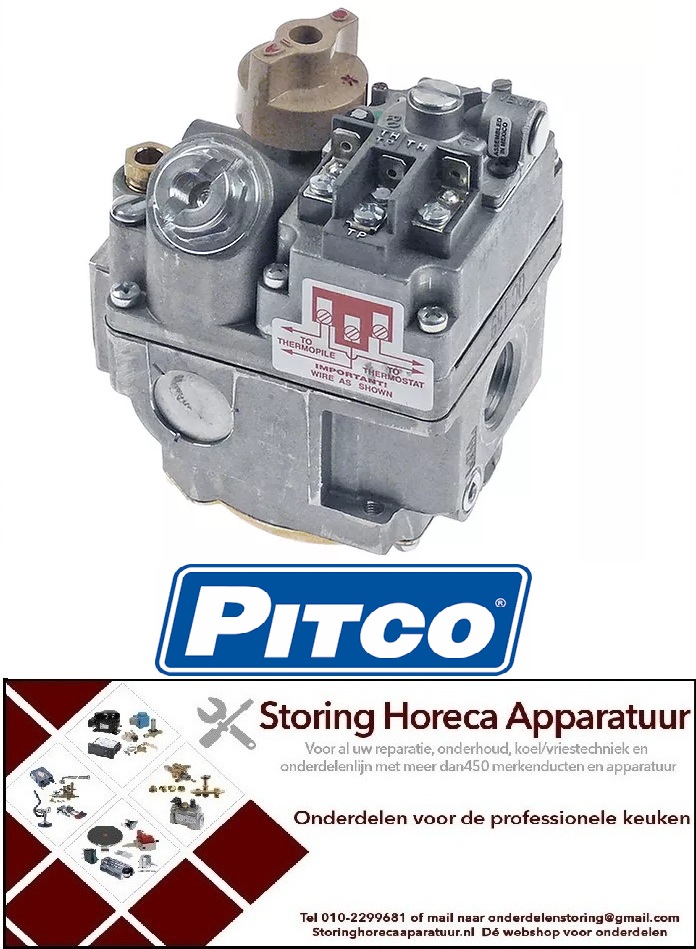 271107669 - Gasventiel voedingsoperator Millivolt gasingang 1/2" NPT gasuitgang 1/2" NPT voor friteuse PITCO