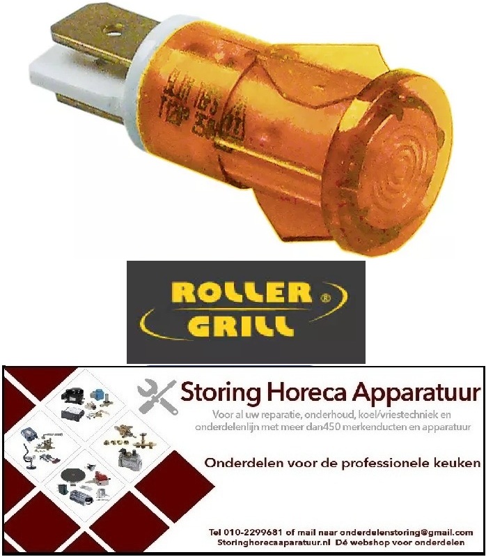 313359042 - Signaallamp ø 12 mm 230 V oranje ROLLER-GRILL