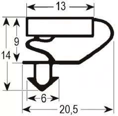 289970884 - Koeldeurrubber B 172mm L 426mm steekmaat voor koeling ISA