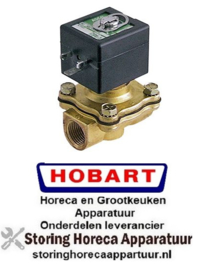 437370121 -Magneetventiel 2-weg 230 VAC aansluiting 1/2" L 70mm nominale breedte 16mm steekbus DIN   Hobart