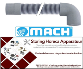 646530571 - Afvoerslang L 1500mm recht ø binnen 24mm recht ø buiten 29mm haaks ø binnen 29mm MACH