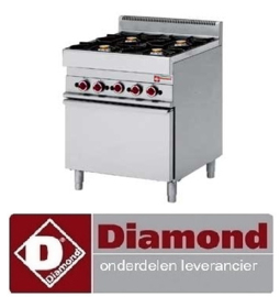 059.612.077.00 - KNOP VOOR OVEN DIAMOND G65/TF7 -ROOD-