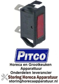 523348056 - Signaallamp inbouwmaat 27x12mm rood 28V - PITCO