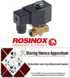 297370832 -Magneetventiel 2-weg 230VAC ingang 1/4" ID uitgang 1/4" ID L 43mm p max. 7bar ROSINOX