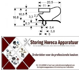 0399053 - Deurrubber op maat gemaakt buitenbuit 257 mm x 384 mm