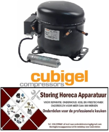 101605310 -Compressor koelmiddel R404a/R507 type MPT12RA cilinderinhoud 12,05cm³ 220-240V H 221mm HMBP 50Hz Cubigel